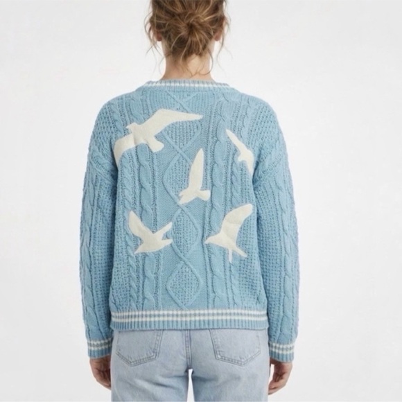 Taylor Swift Light Blue Cable Knit Cardigan M/L 1989 Taylor’s Version - Picture 2 of 16